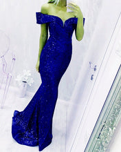Load image into Gallery viewer, Royal Blue Sequin Mermaid Formal Dress