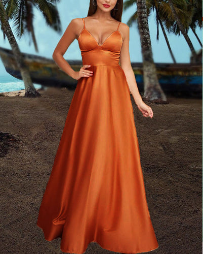 Burnt Orange Bridesmaid Dresses Satin