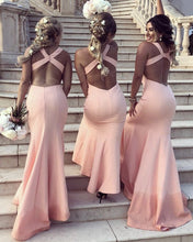 Load image into Gallery viewer, Coral Bridesmaid Dresses Open Back