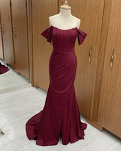 Load image into Gallery viewer, Sexy Mermaid Split Corset Dresses Off The Shoulder