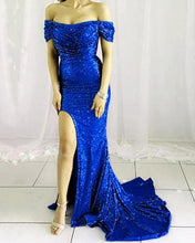 Load image into Gallery viewer, Royal Blue Sequin Dresses Mermaid
