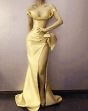 Load image into Gallery viewer, Sexy Off The Shoulder Mermaid Prom Dresses With Slit
