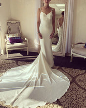 Load image into Gallery viewer, High Street Wedding Dresses Mermaid V Neck Bridal Gown