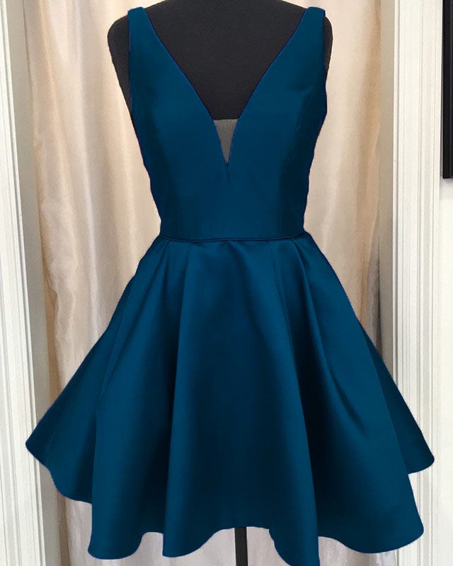 sachin and babi light blue dress Lovely Sky Blue Lace Puffy Keyhole Back Homecoming Dress Short Prom Dr –  Siaoryne