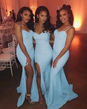 Load image into Gallery viewer, Baby Blue Mermaid Bridesmaid Dresses