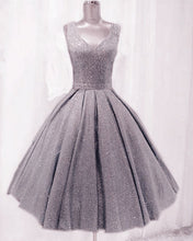 Load image into Gallery viewer, Silver Homecoming Dresses Sequins 2021