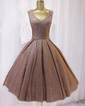 Load image into Gallery viewer, Short Rose Gold Prom Dresses