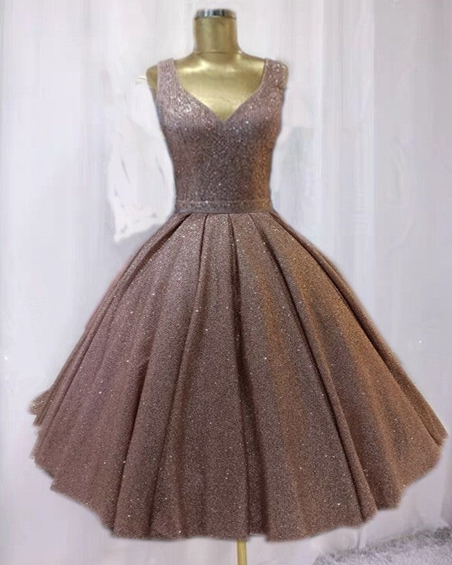 Short Ball Gown Prom Homecoming Dresses Sequins V Neck Short Ball Gown Prom Homecoming Dresses Sequins V Neck