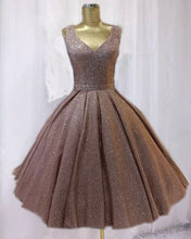 Load image into Gallery viewer, Rose Gold Homecoming Dresses 2021