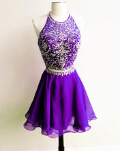 Load image into Gallery viewer, Short Beaded Chiffon Two Piece Dress