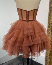 Load image into Gallery viewer, Short Brown Homecoming Dresse