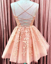 Load image into Gallery viewer, Short Junior Prom Dresses Tulle Appliques