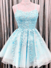Load image into Gallery viewer, Short Blue Prom Dress