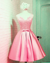 Load image into Gallery viewer, Elegant Satin Homecoming Dresses Pink