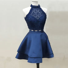 Load image into Gallery viewer, Navy Blue Homecoming Dresses Short