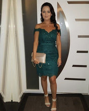 Load image into Gallery viewer, Short Lace Off Shoulder Prom Homecoming Dresses-alinanova