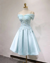 Load image into Gallery viewer, Short Off Shoulder Prom Homecoming Dresses Lace Embroidery