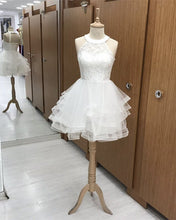 Load image into Gallery viewer, Short Organza Ruffles Homecoming Dresses Lace Halter