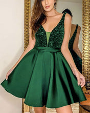 Load image into Gallery viewer, Green Homecoming Dresses Beaded