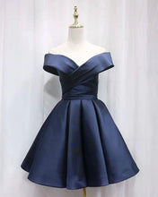 Load image into Gallery viewer, Short Satin Off Shoulder Homecoming Dress For Prom