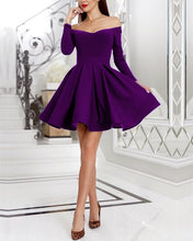 Load image into Gallery viewer, Short Purple Damas Dress For Quinceanera Party
