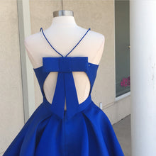 Load image into Gallery viewer, Short Satin V Neck Bow Back Homecoming Dresses