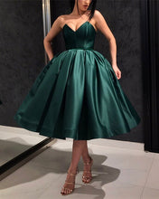 Load image into Gallery viewer, Short Satin V-neck Swing Ball Gowns Prom Dresses For Party-alinanova