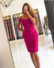 Load image into Gallery viewer, Short Sheath Cocktail Party Dresses Lace Appliques