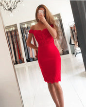 Load image into Gallery viewer, Short Sheath Cocktail Party Dresses Lace Appliques