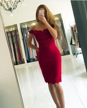 Load image into Gallery viewer, Short Sheath Cocktail Party Dresses Lace Appliques