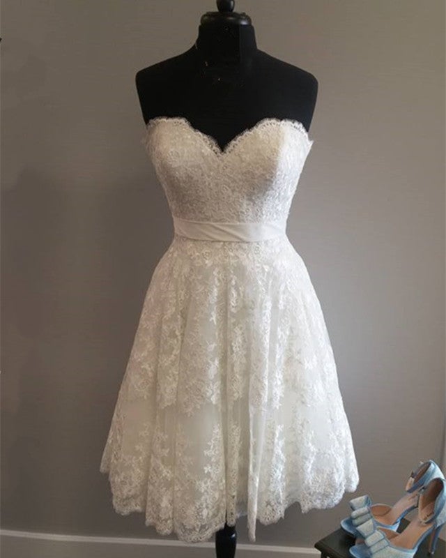 Short Sweetheart Summer Lace Wedding Dresses Short Sweetheart Summer Lace Wedding Dresses