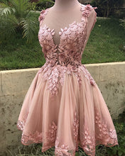 Load image into Gallery viewer, Rose Pink Homecoming Dresses Short