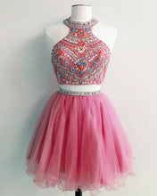 Load image into Gallery viewer, Short Pink Two Piece Prom Dresses