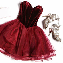 Load image into Gallery viewer, Short Velvet Corset Tulle Homecoming Dresses-alinanova