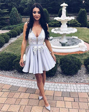 Load image into Gallery viewer, Silver Homecoming Dresses 2019