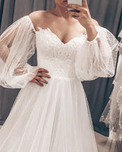 Load image into Gallery viewer, Puffy Sleeves Wedding Dress 2021