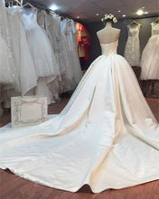 Load image into Gallery viewer, Sweep Train Satin Ball Gown