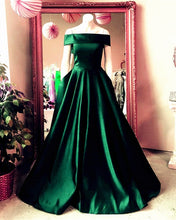 Load image into Gallery viewer, Emerald-Green-Prom-Dresses-Satin-Ball-Gowns-Dress-For-Weddings