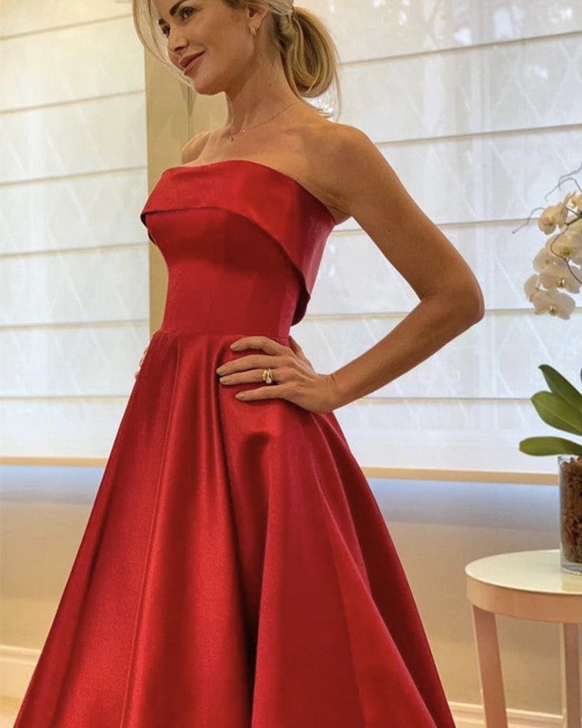 red prom dresses 2020 Charming Straps V-neck Red Bodice Prom Dress Evening Gown with Slit