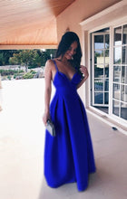 Load image into Gallery viewer, Spaghetti Straps Sweetheart Long Satin Floor Length Bridesmaid Dresses