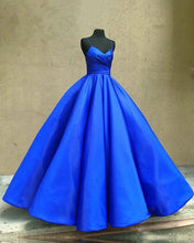 Load image into Gallery viewer, Spaghetti Straps V Neck Satin Wedding Dresses Ball Gowns-alinanova