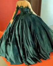 Load image into Gallery viewer, Sparkle Velvet Ball Gown Quinceanera Dresses Long Sleeves