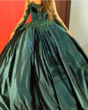 Load image into Gallery viewer, Sparkle Velvet Ball Gown Quinceanera Dresses Long Sleeves