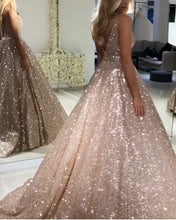 Load image into Gallery viewer, Rose Gold Glitter Quinceanera Dress