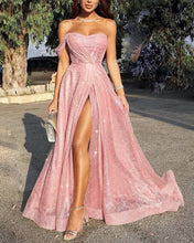 Load image into Gallery viewer, Pink Prom Dresses One Shoulder
