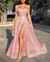 Load image into Gallery viewer, Pink Prom Dresses One Shoulder