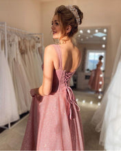 Load image into Gallery viewer, Sparkly Sweetheart Corset Spaghetti Strap Formal Dresses