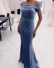 Load image into Gallery viewer, Steel Blue Velvet Dresses
