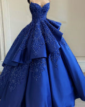 Load image into Gallery viewer, Blue Strapless Ball Gown
