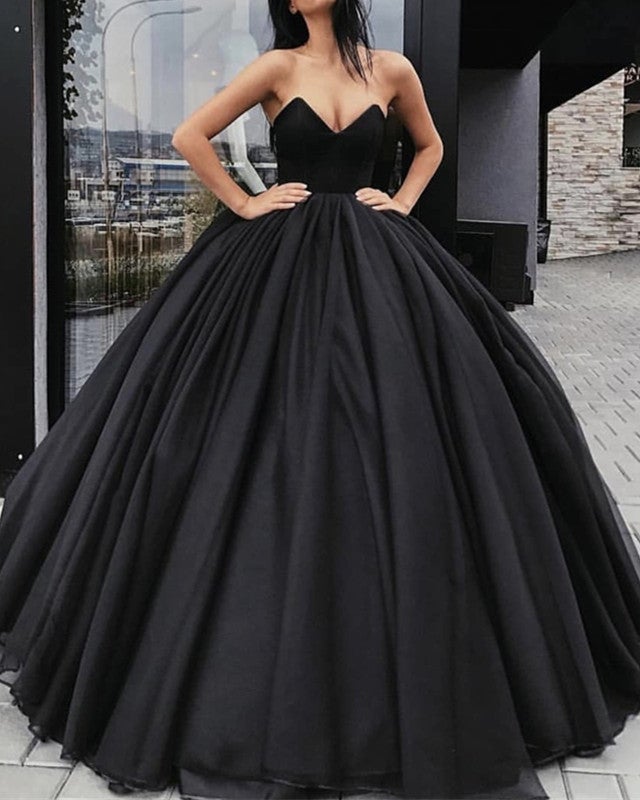 Strapless Bodice Corset Black Organza Ball Gowns Wedding Dresses Strapless Bodice Corset Black Organza Ball Gowns Wedding Dresses